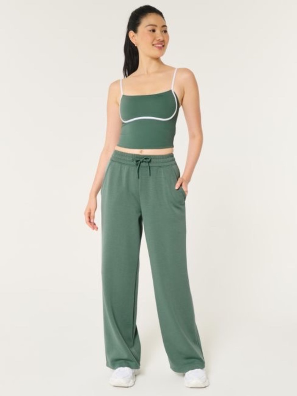 Hollister Gilly Hicks Active Cooldown Wide-Leg Pants - Green